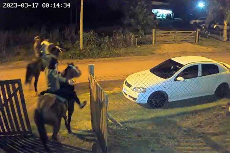 Video: montados en tres caballos y a los tiros, intentaron robar en una vivienda en Concordia