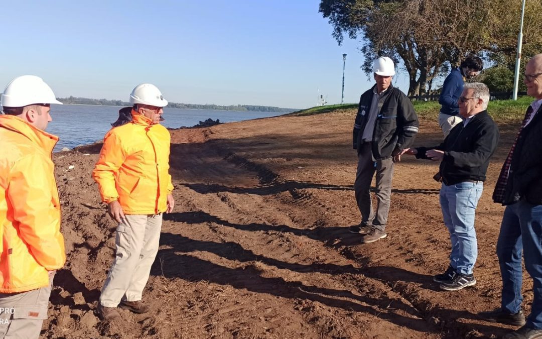 Zanandrea y Benedetto recorrieron las obras de recuperación y protección de costas en Santa Ana