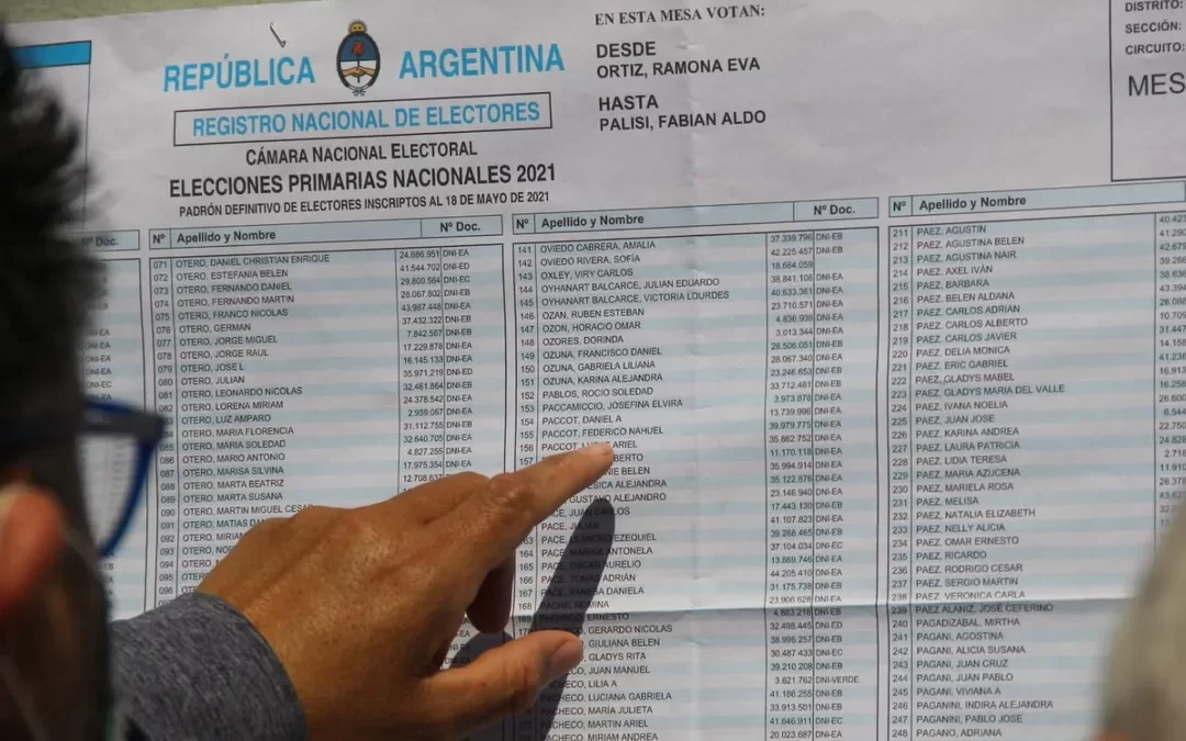 Consultá el padrón electoral para saber dónde votar este domingo