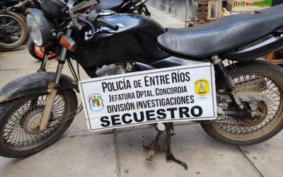 Dos menores de Federación robaron una moto y la vendieron en Concordia