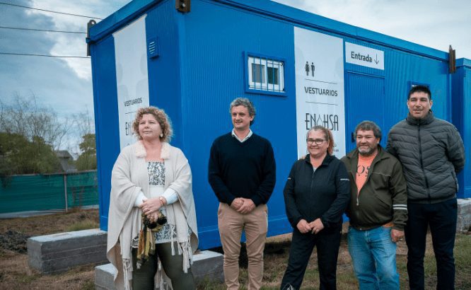 Por gestiones del municipio en ENOHSA, un club de Federación cuenta con nuevos vestuarios y módulos sanitarios