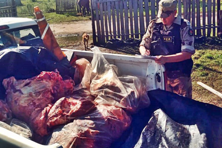 Se incautaron 500 kilos de carne a cuatreros que actuaban al sur del departamento Concordia