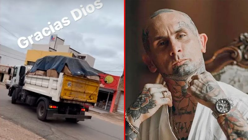 Cantante de Ke Personajes regaló un camión con juguetes en barrios de su ciudad