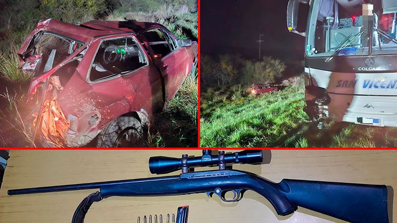 Cazaban desde el auto en la Ruta 127 y un colectivo los chocó: nenita está grave