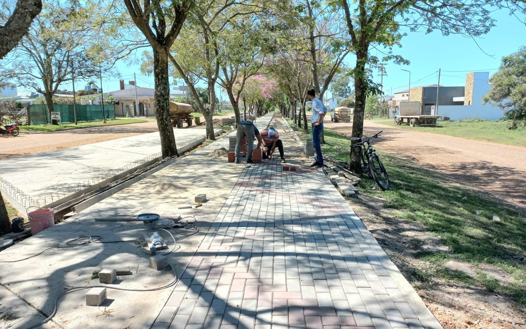 Continúa la obra de intervención del cantero central de Av. 25 de Mayo en Villa del Rosario