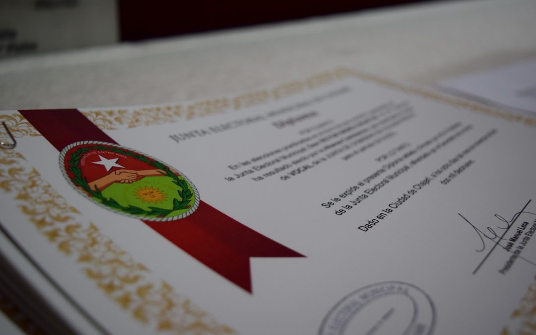 La Junta Electoral Municipal de Chajarí entregará los diplomas a las autoridades electas en localidades del departamento