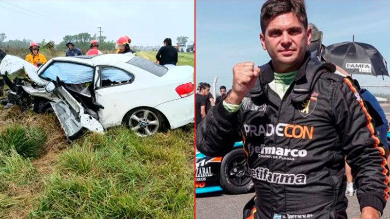 Un piloto del Turismo Nacional y otro hombre murieron en tremendo choque frontal en Ruta 205