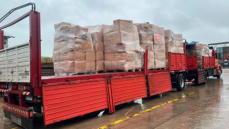Aduana envía 21 pallets de mercadería a familias evacuadas de Concordia