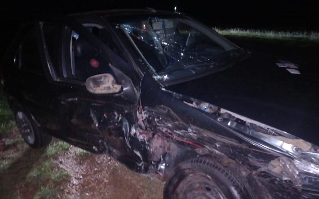 Ruta 2: Violento choque entre dos automóviles cerca de Santa Ana