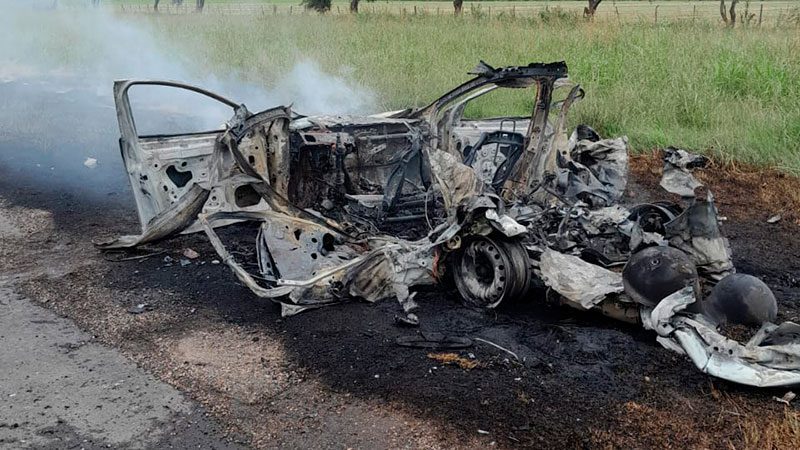 Un vehículo a GNC explotó en ruta entrerriana: una persona resultó herida