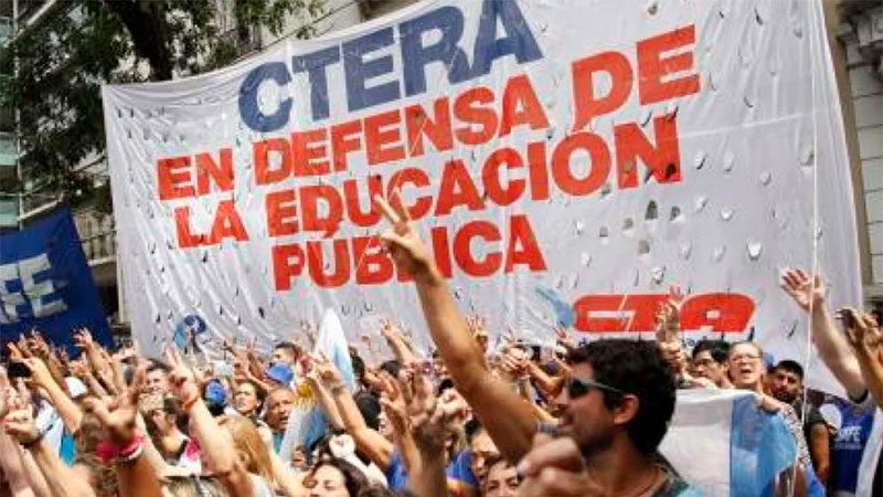 Paro de CTERA: el Gobierno descontará el día a los docentes que no trabajen
