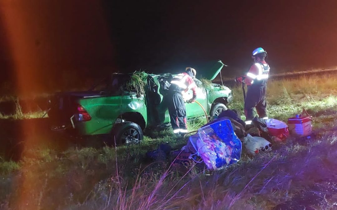 Autovía 14: Una camioneta despistó y volcó cerca de Chajarí