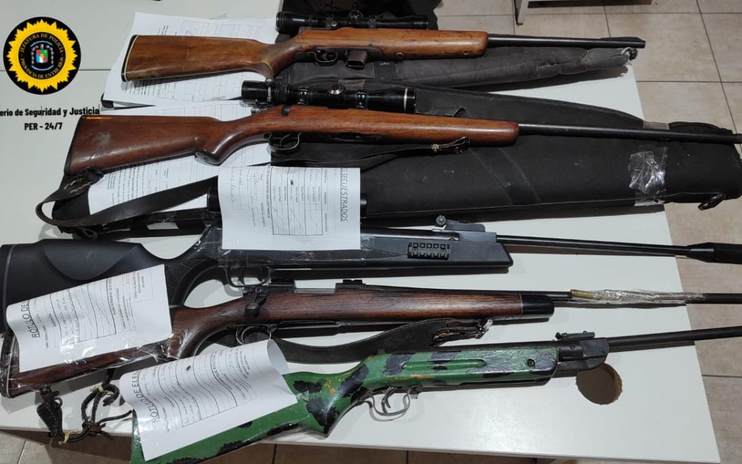 Secuestran armas de fuego en distintos operativos realizados en la provincia