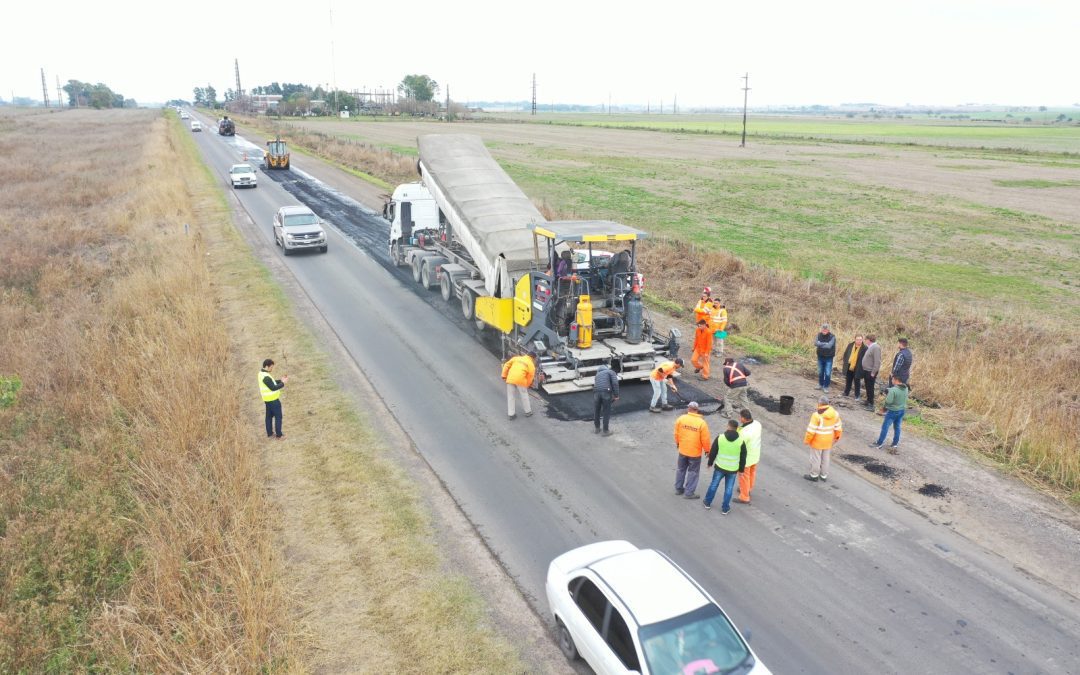 Ruta provincial 32: Comienza la colocación de la capa asfáltica entre Crespo y Seguí