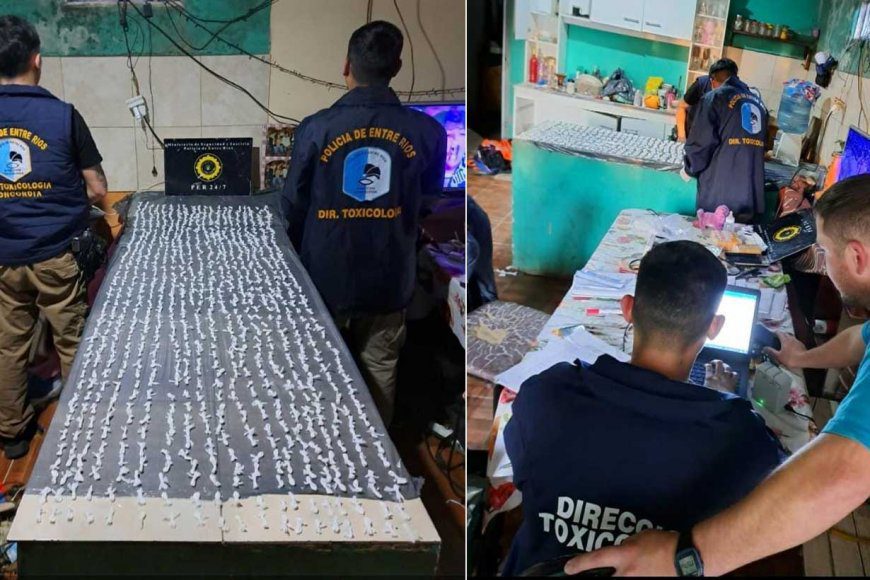 Casi mil dosis de cocaína, en una casilla “sin moradores”: hay 2 detenidos y 12 identificados