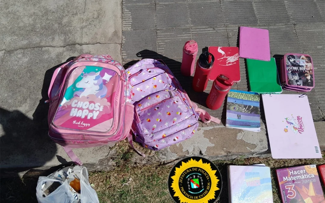 Entró a una escuela y se robó dos mochilas: quedó detenido