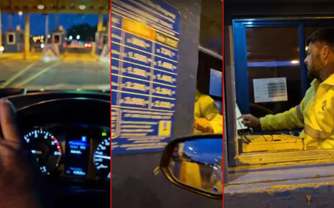 Video: conductor se negó a pagar peaje por el mal estado de la Autovía 14
