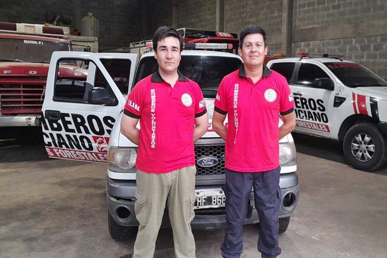Dos bomberos de Feliciano viajaron a Córdoba para colaborar con los incendios en las sierras