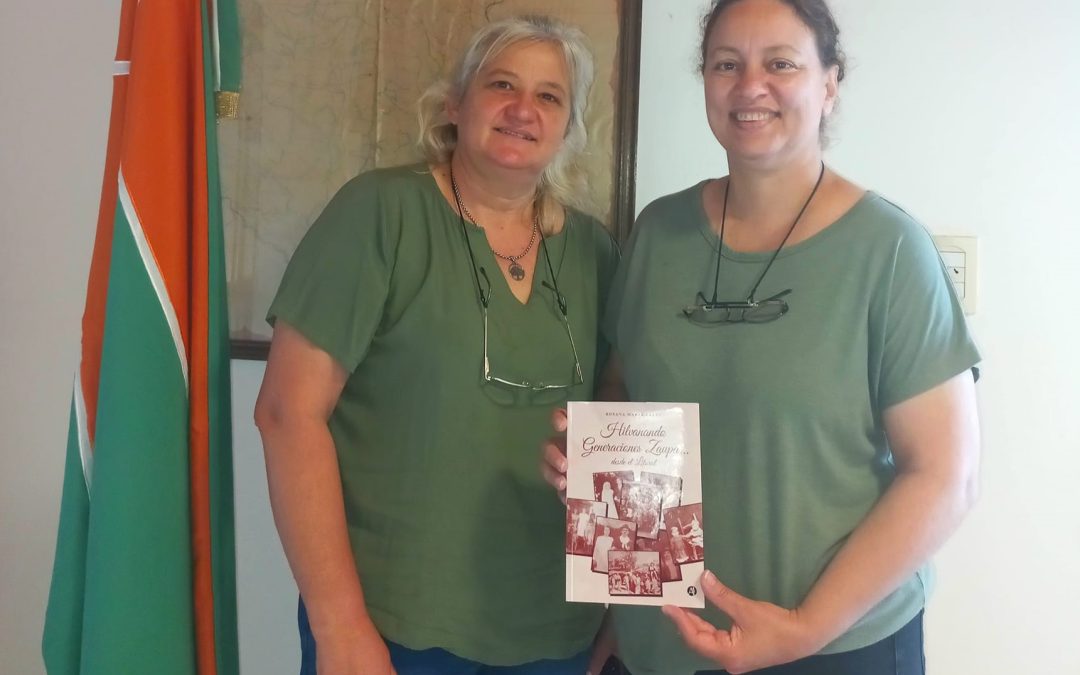 Perini recibió a una vecina de Colonia Belgrano que escribió un libro sobre la historia de la familia Zaupa