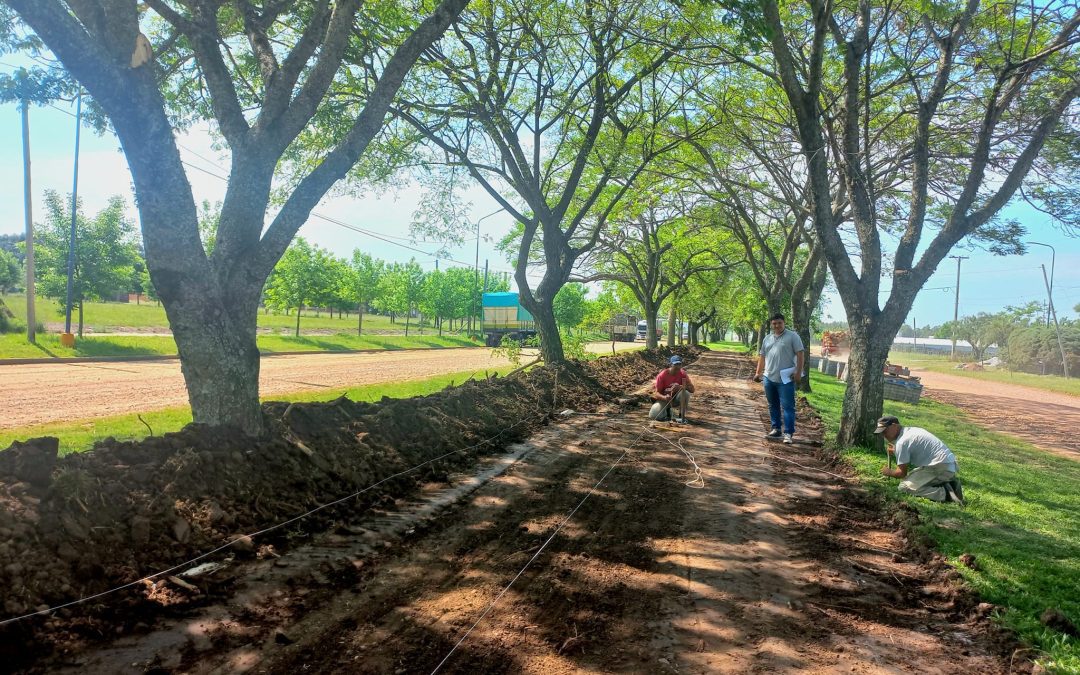 Retoman obras en el cantero central de avenida 25 de Mayo de Villa del Rosario