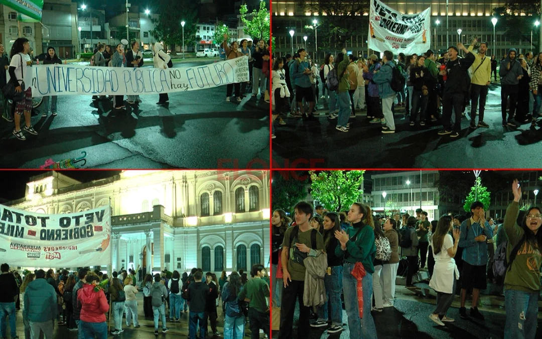 Defensa a la universidad pública: realizaron “ruidazo” frente a Casa de Gobierno en Paraná en rechazo al veto presidencial