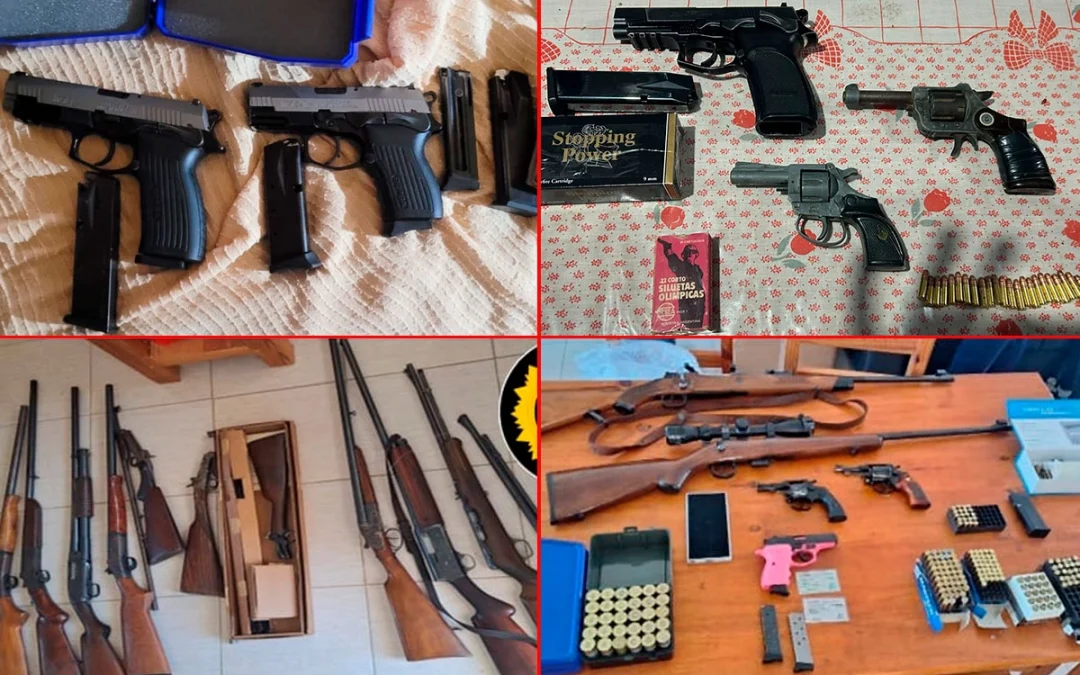 Incautaron 70 armas, más de 2.000 proyectiles y marihuana en allanamientos por venta y alquiler irregular