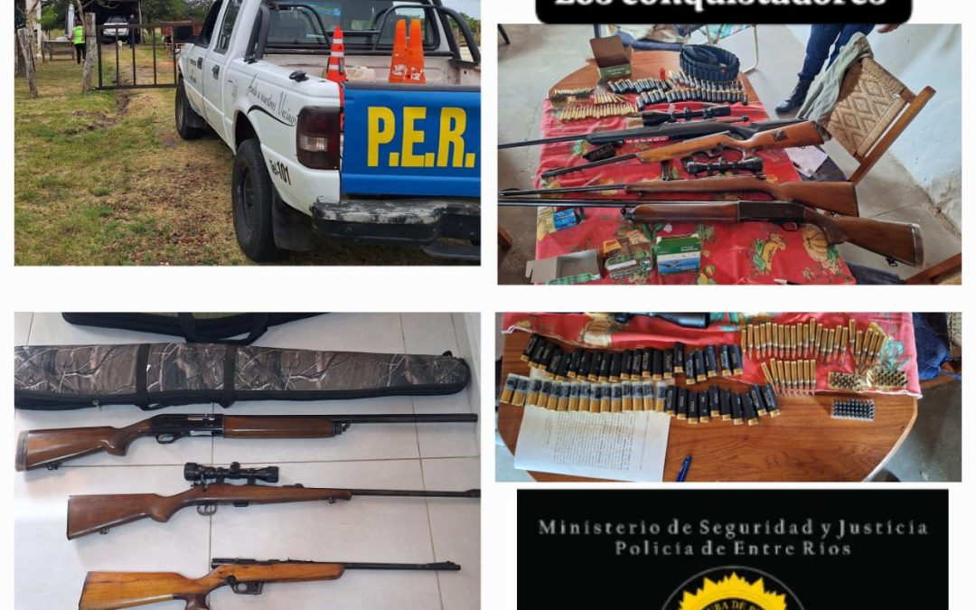 La Policía secuestró armas de fuego en un campo cercano a Los Conquistadores