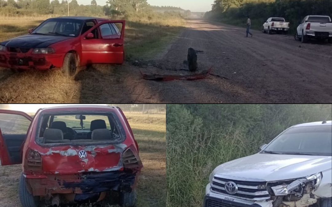 Producto de la espesa polvareda, una camioneta chocó de atrás a un auto en la Ruta 1: No hubo lesionados