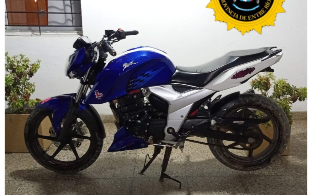 Hallaron una moto con pedido de secuestro por robo en Federación