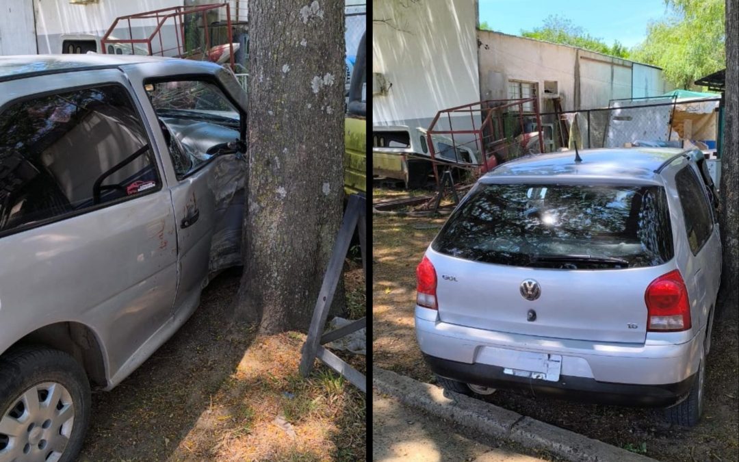 Joven automovilista chocó contra un árbol en Federación
