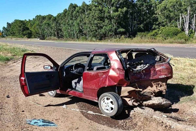 Autovía 14: Una camioneta chocó violentamente de atrás a un auto cerca de Federación