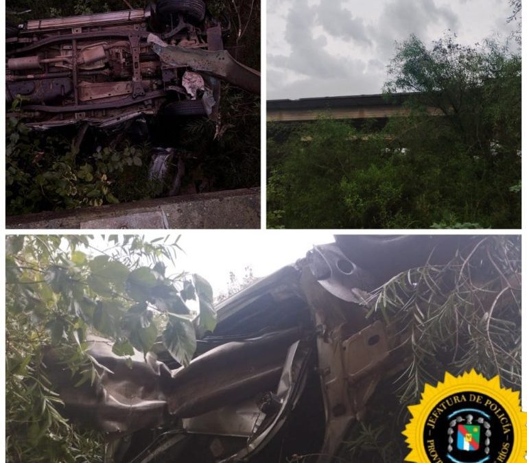 Accidente en Autovía 14: Camioneta ocupada por chajarienses cayó al arroyo Mandisoví Chico