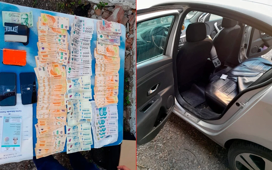 Hallaron más de $1.500.000 en auto secuestrado por presunto intento de rapto de una adolescente: un argentino y dos colombianos detenidos