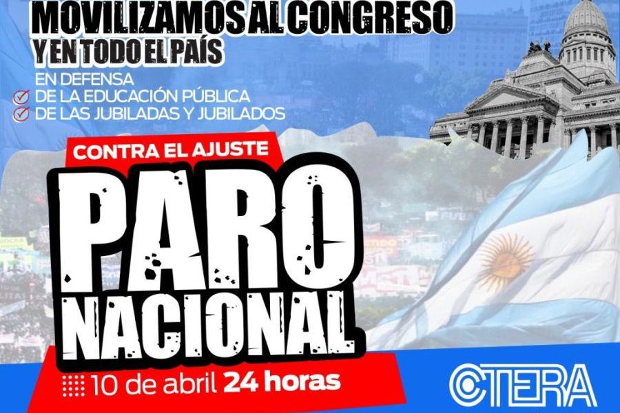 La CTERA convoca a un Paro Nacional Docente el jueves 10 de abril