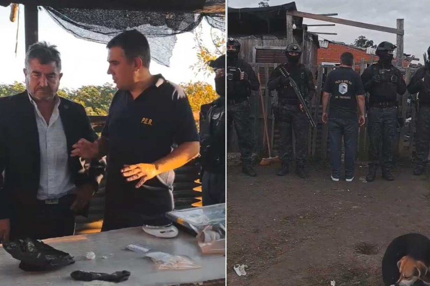 Roncaglia presenció allanamientos en Concordia: La policía detuvo a 6 personas y secuestró droga fraccionada para la venta