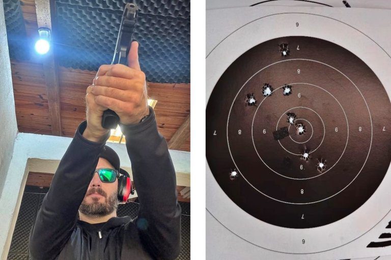 El intendente de Concordia, Francisco Azcue, mostró en redes sociales su progreso en tiro al blanco