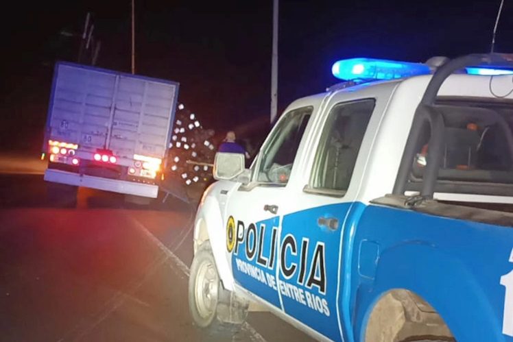 Un camión desparramó postes de luz que transportaba por la autovía 14