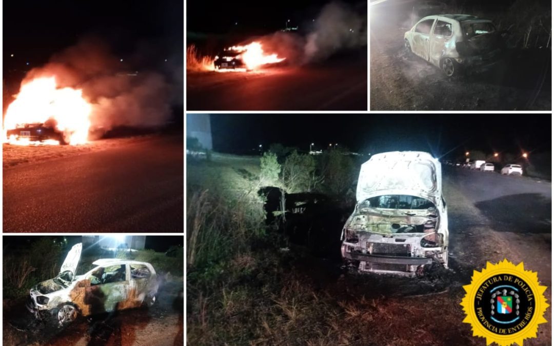 Un auto se incendió por completo: Ocurrió a las afueras de Chajarí