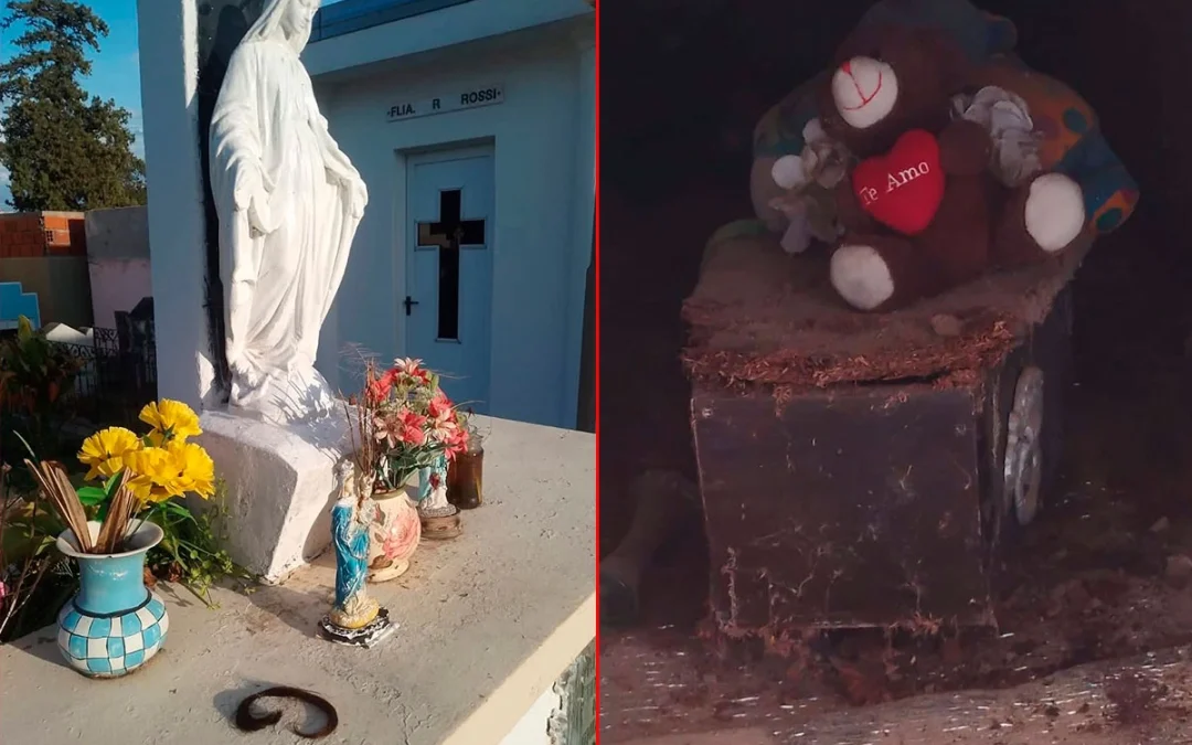 Descubrieron profanación de la tumba de un niño y ritual en el cementerio de Federación