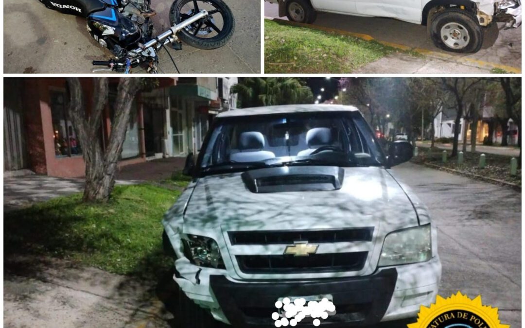 Dos lesionados tras choque entre una camioneta y una moto en Chajarí