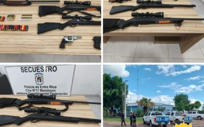 Colonia Freitas: Allanaron y secuestraron varias armas a un vecino que se filmó mientras realizaba disparos