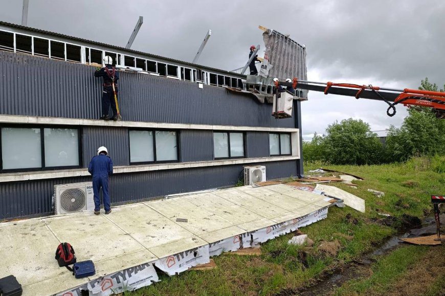 Tormenta en Villa Elisa: colapsó la estructura del Centro de Entrenamiento y Capacitación de la Federación Entrerriana de Bomberos