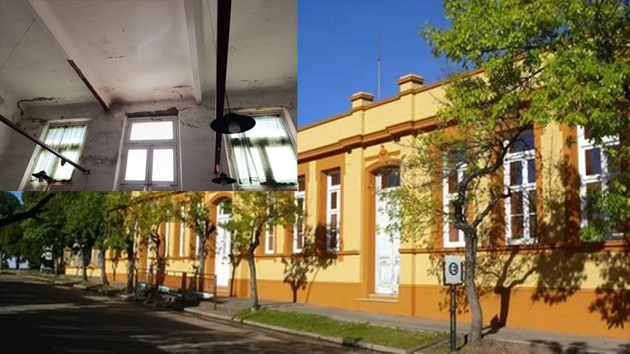 Por las pésimas condiciones edilicias, alumnos se quedan sin clases en escuela de Chajarí que es patrimonio histórico y cultural