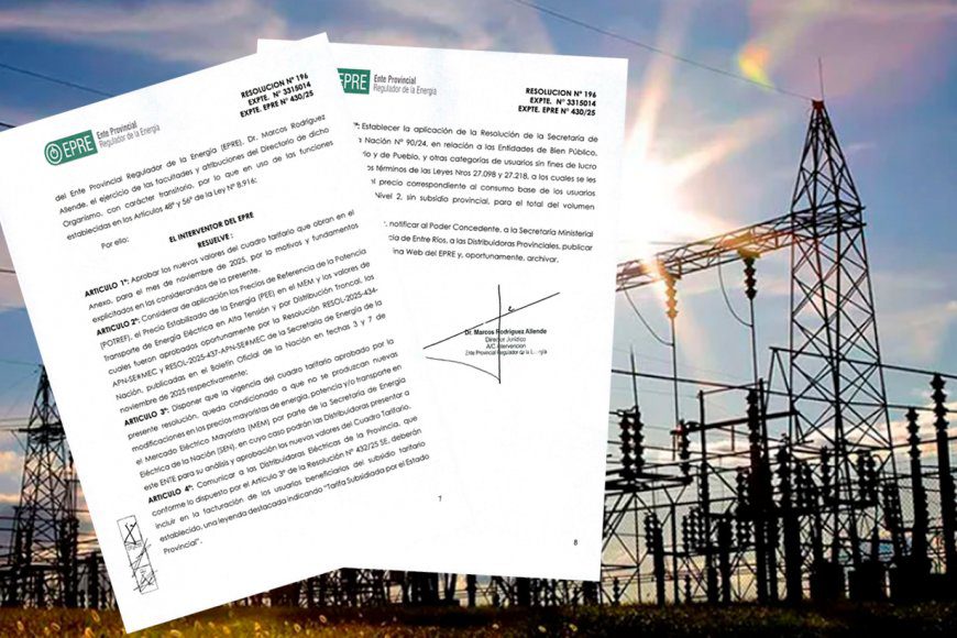 El EPRE aprobó nuevo esquema de precios de la tarifa eléctrica
