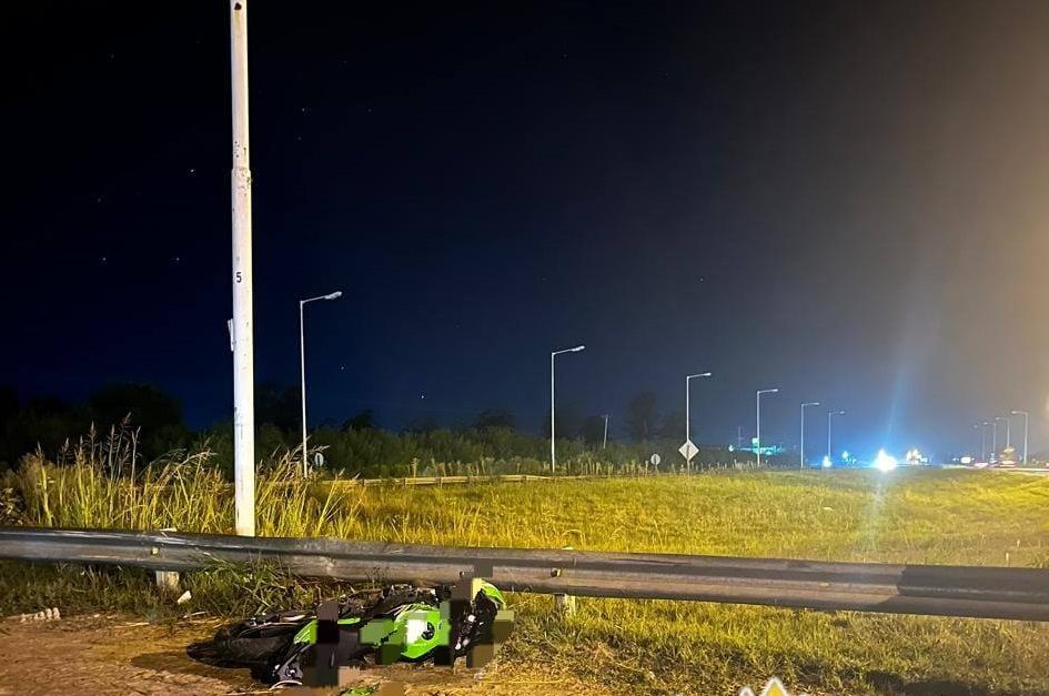 Autovía 14: Un motociclista falleció tras impactar contra un guardarrail frente a Termas de Chajarí