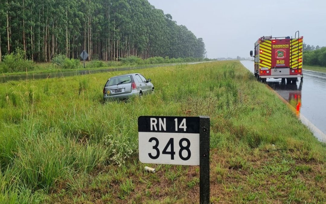 Autovía 14: Un auto con tres ocupantes despistó cerca de Mocoretá