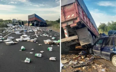 Otra tragedia vial en Entre Ríos: murió un chofer en choque frontal entre dos camiones