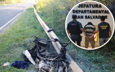 Terminó detenido tras incendiar su propia moto en un control policial