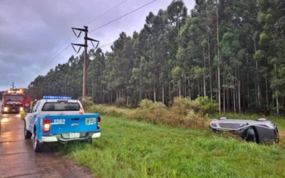 Una mujer resultó con lesiones tras un vuelco registrado en la Autovía 14