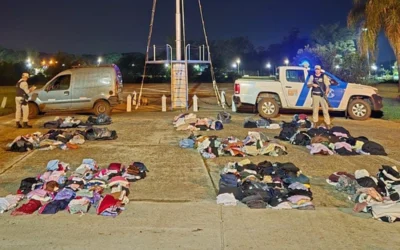 Prefectura volvió a incautar un millonario contrabando de ropa en la costa del río Uruguay